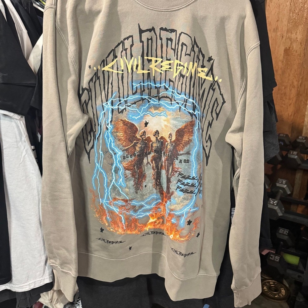 Civil Regime crewneck sweatshirt skeleton NWT! size Large
